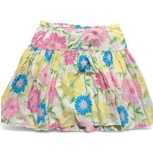 Lilly Pulitzer Vintage Floral A-Line Skirt Women XL Whimsy Goth Comfort Preppy